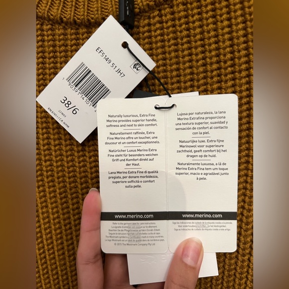 Authentique Lacoste mustard/ tan thick sweater dress NWT - Picture 7 of 8